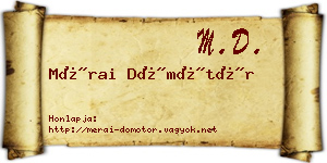 Mérai Dömötör névjegykártya